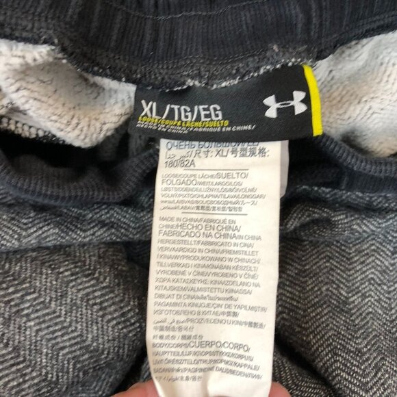 Under Armour Mens Jogger Pants XL Loose-Fit Sweatpants Gray Herringbone Athletic - Picture 6 of 13